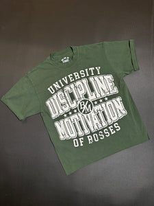 DISCIPLINE OVER MOTIVATION UNIVERSITY TEE